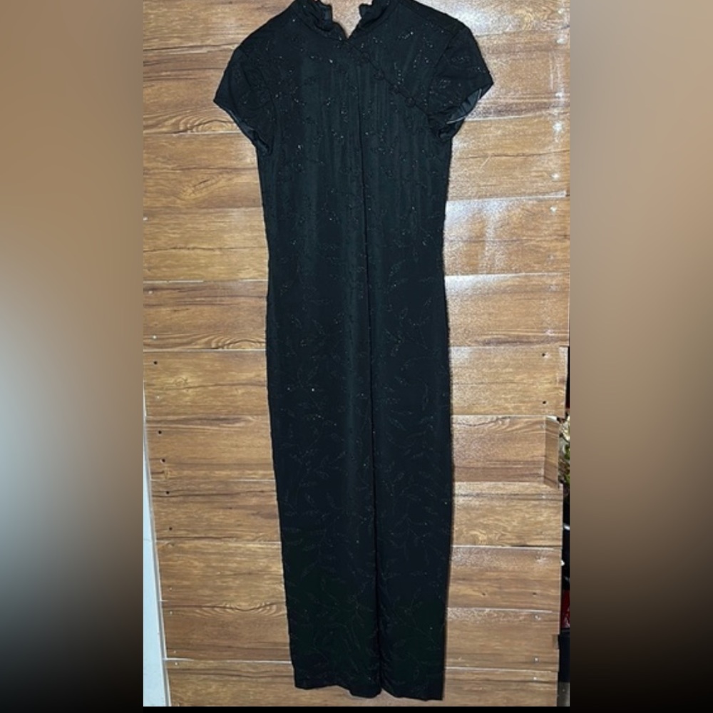 Vintage HUEY WALTZER for Sack’s Fifth Avenue Black Maxi Dress Size 8